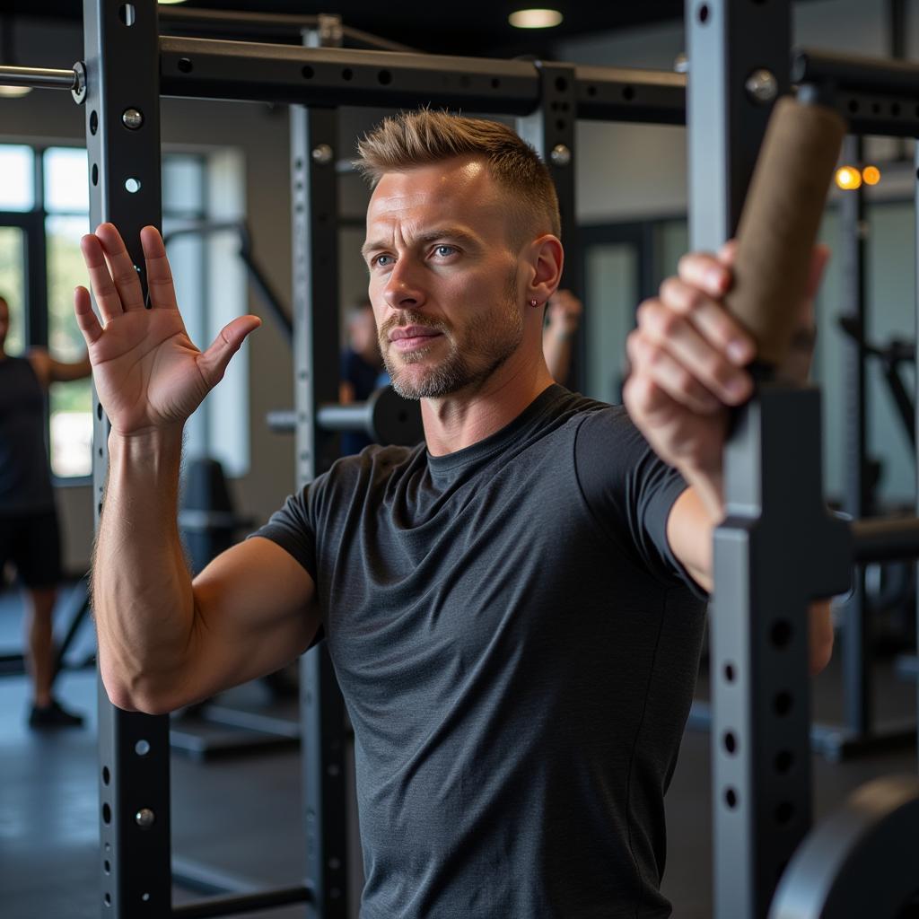 Erling Haaland in an intense training session