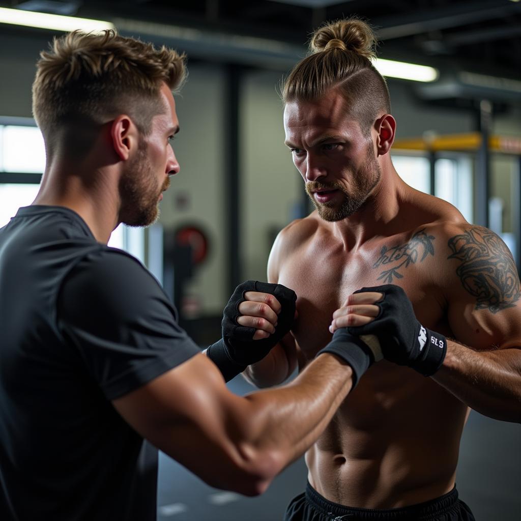 Haaland during an intense training session