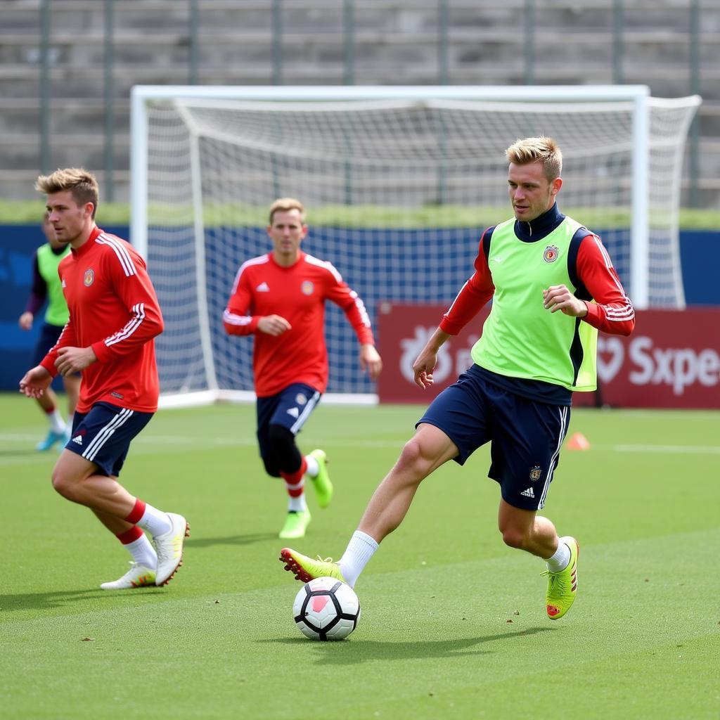 Erling Haaland undergoing intensive football training drills