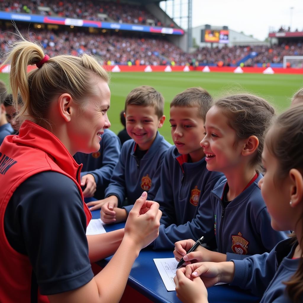 Haaland Interacting with Fans, Sharing Player Delight