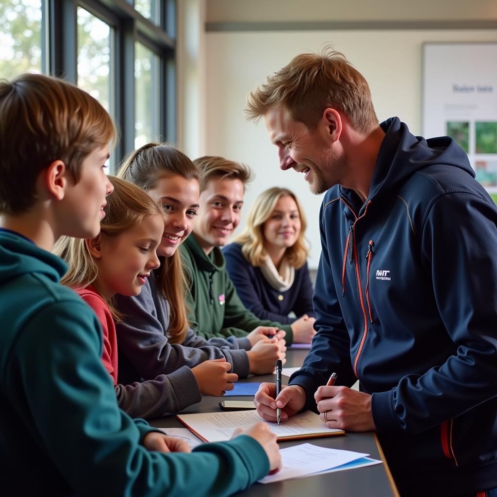 Erling Haaland meeting young fans