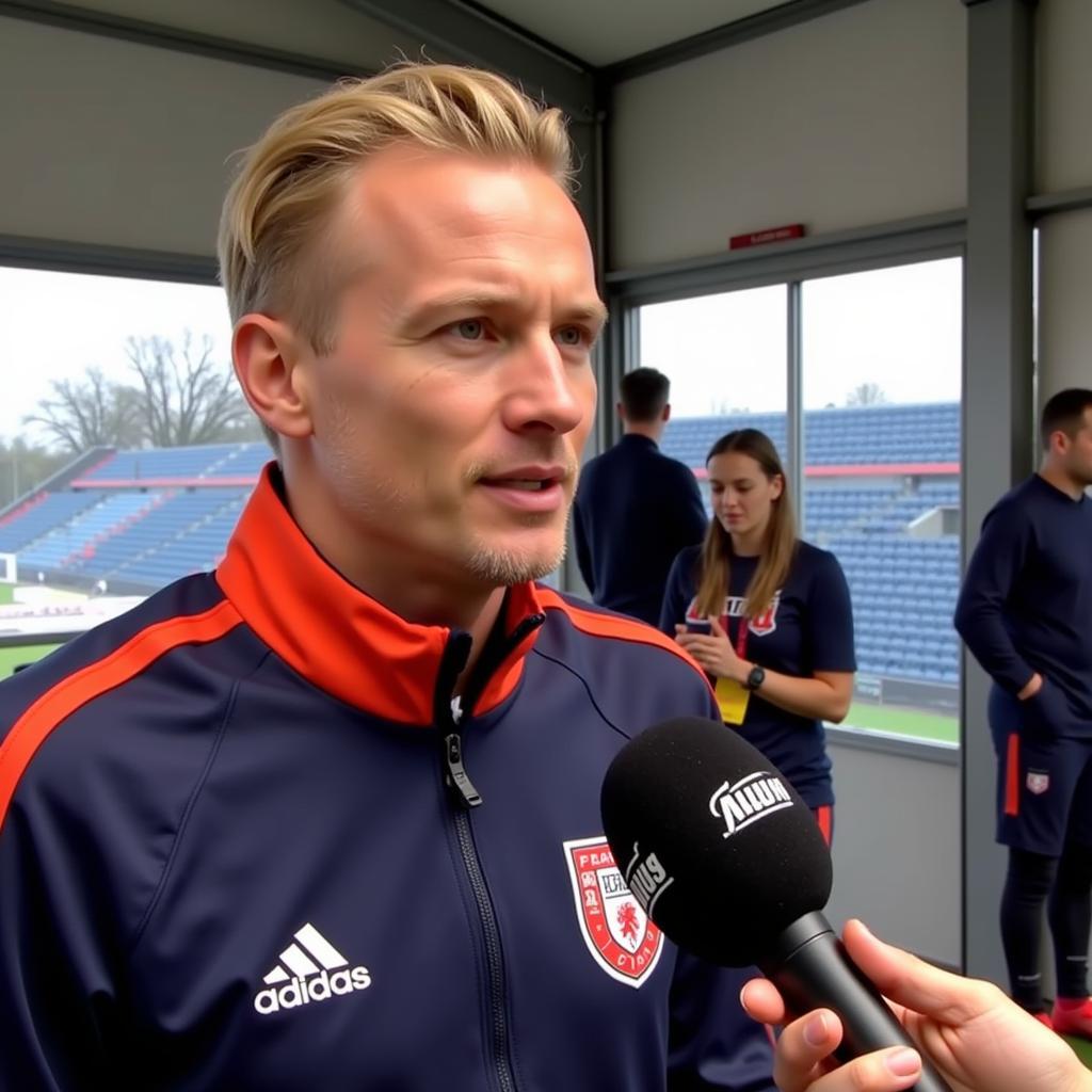 Erling Haaland giving a post-match interview