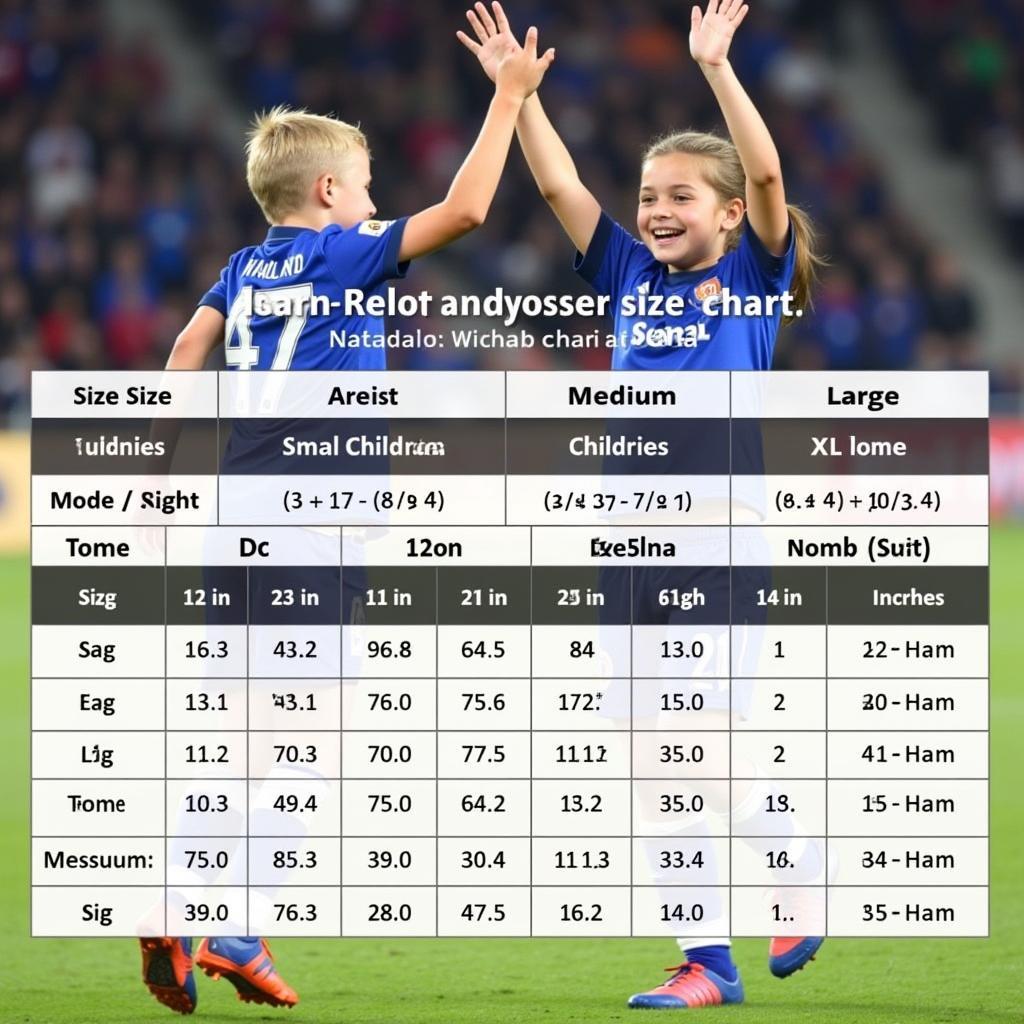 Haaland Jersey Kids Size Chart