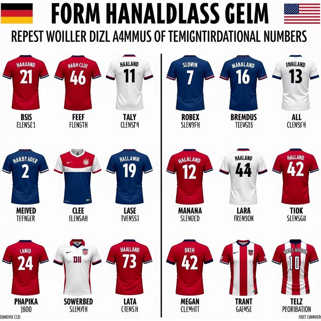 A graphic explaining the different jersey numbers Haaland has worn and their significance