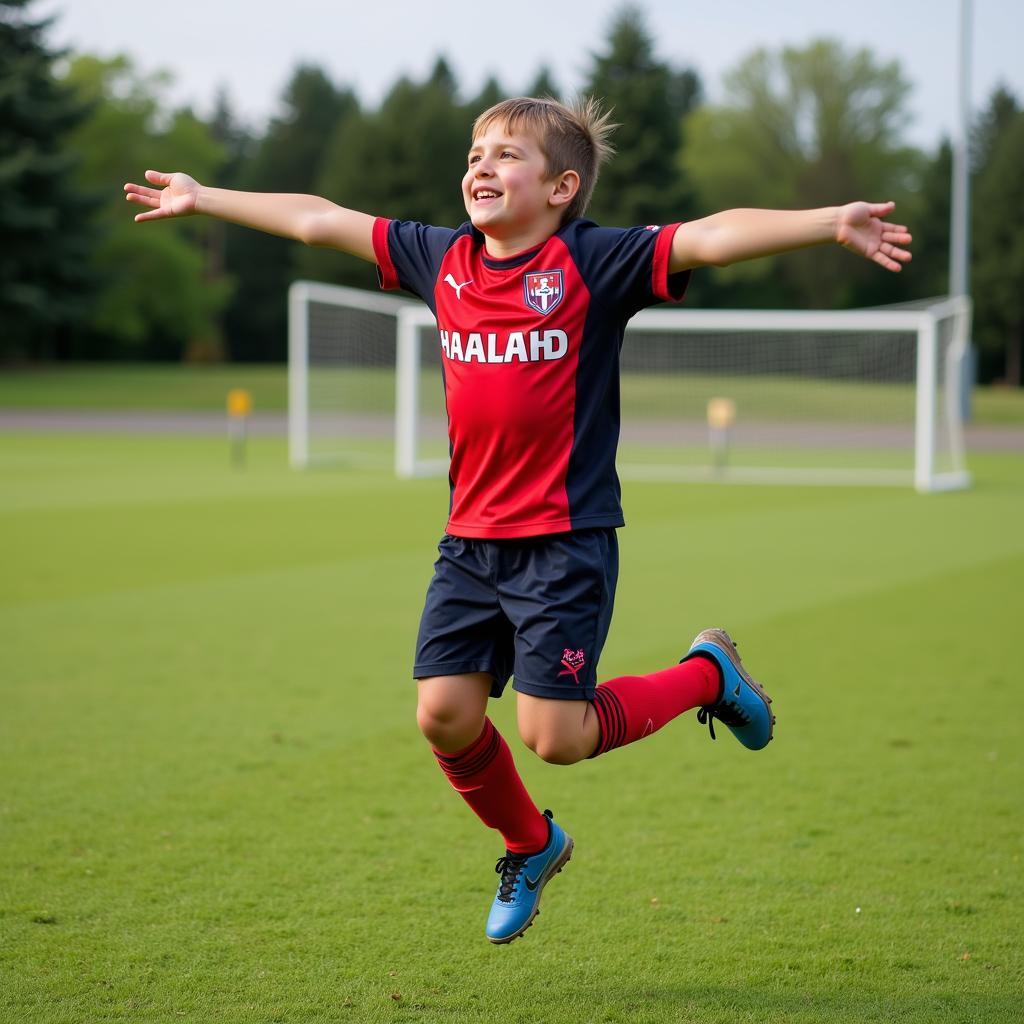 Haaland Junior Away Kit Celebration Image