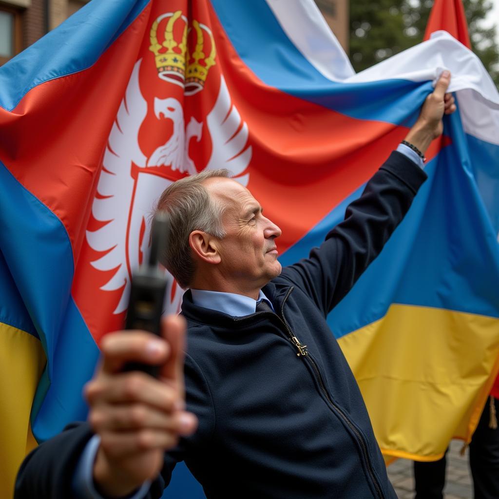 Haaland with Kosovo Flag