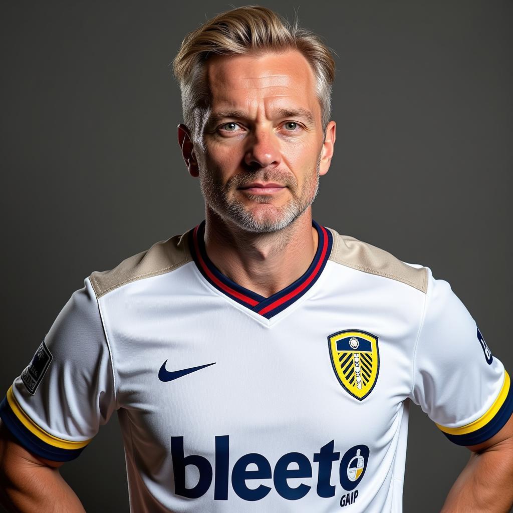 Haaland in a Leeds United shirt