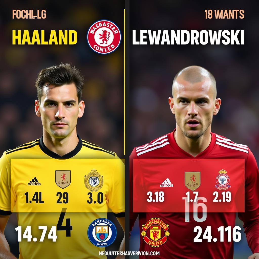 Haaland and Lewandowski Goals Comparison