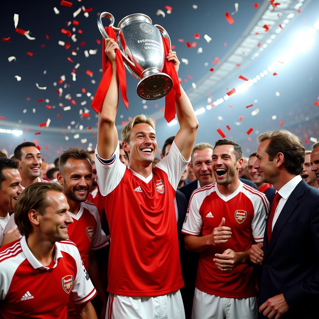 Haaland Lifts the Champions League Trophy with Arsenal