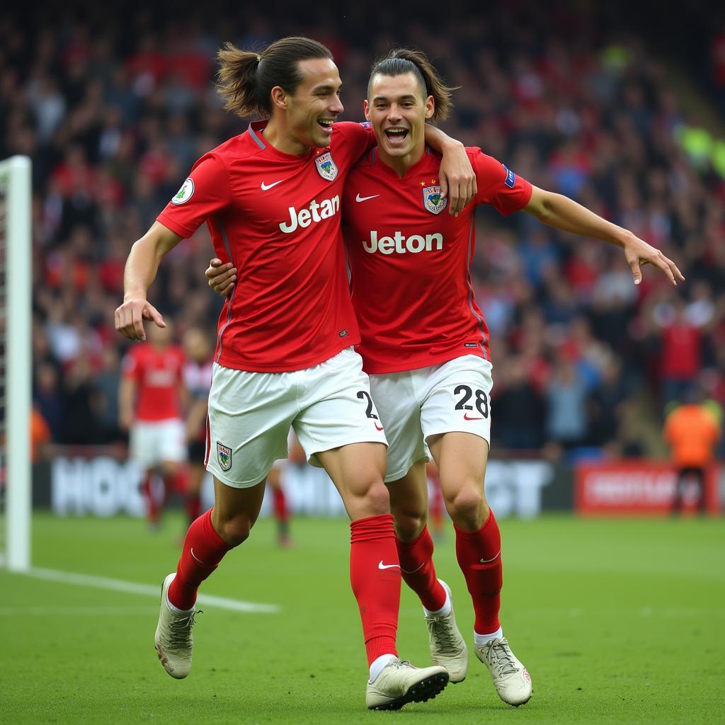 Haaland and Lo Celso Celebrating a Goal: Visualizing Success