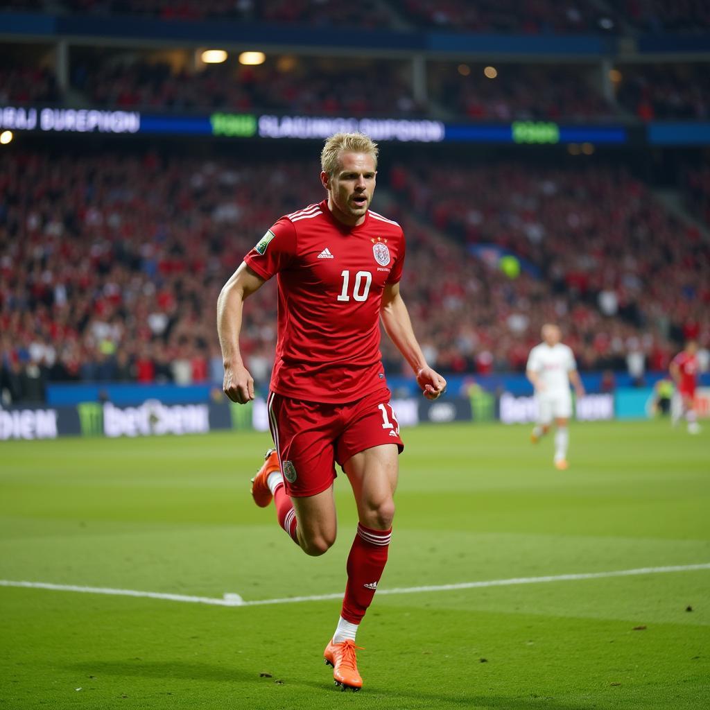 Erling Haaland Celebrating a Long-Range Goal