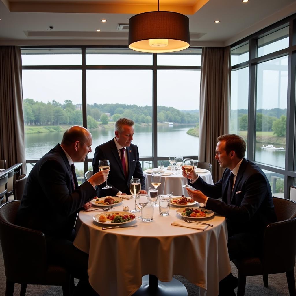 Erling Haaland Dining at the River Restaurant in the Lowry Hotel