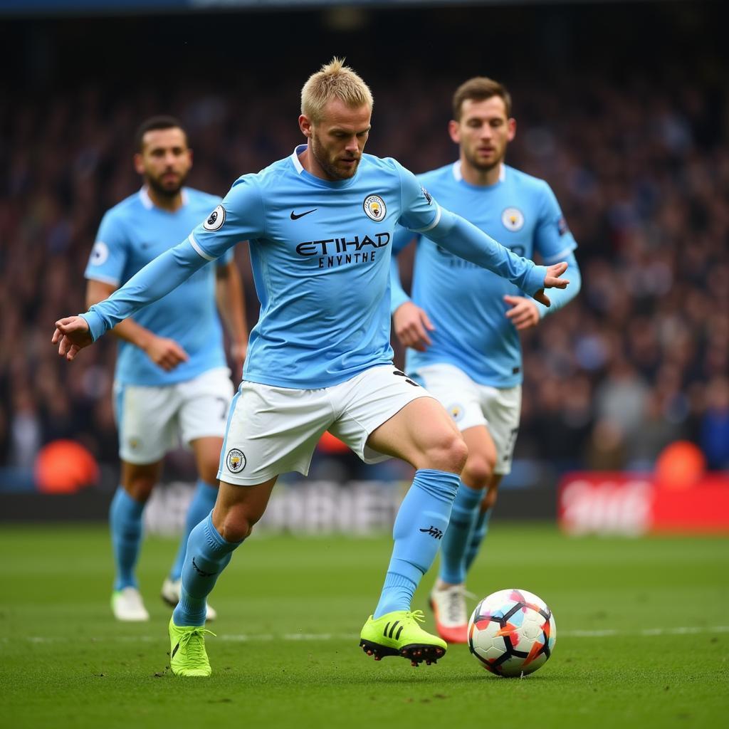 Erling Haaland in action for Manchester City