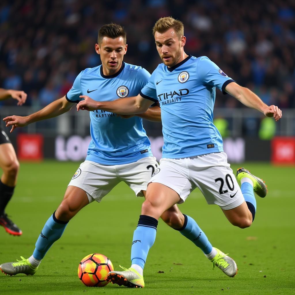 Haaland in action during a Man City away game