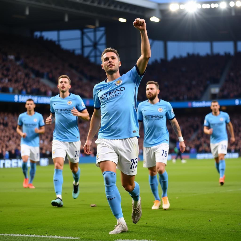 Haaland Celebrating a Goal for Manchester City