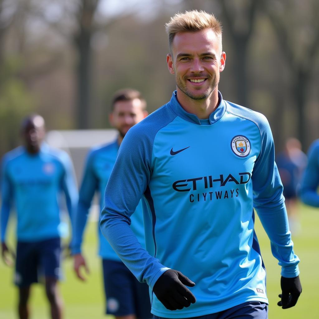 Haaland training with Man City for the first time