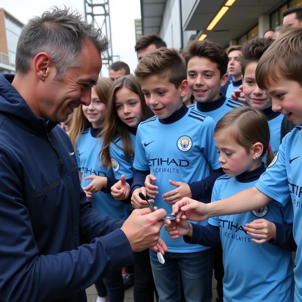 Haaland Interacting with Man City Fans