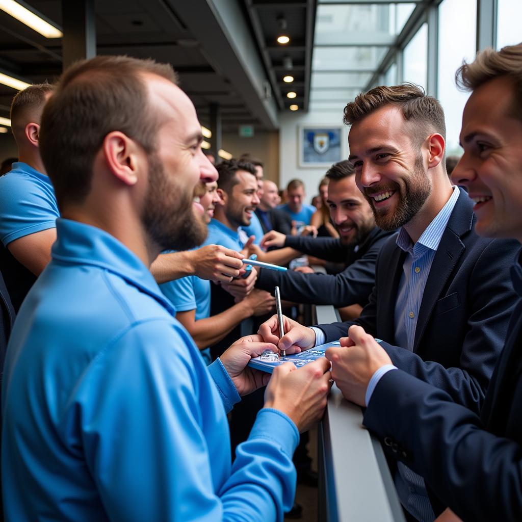 Haaland Interacting with Manchester City Fans