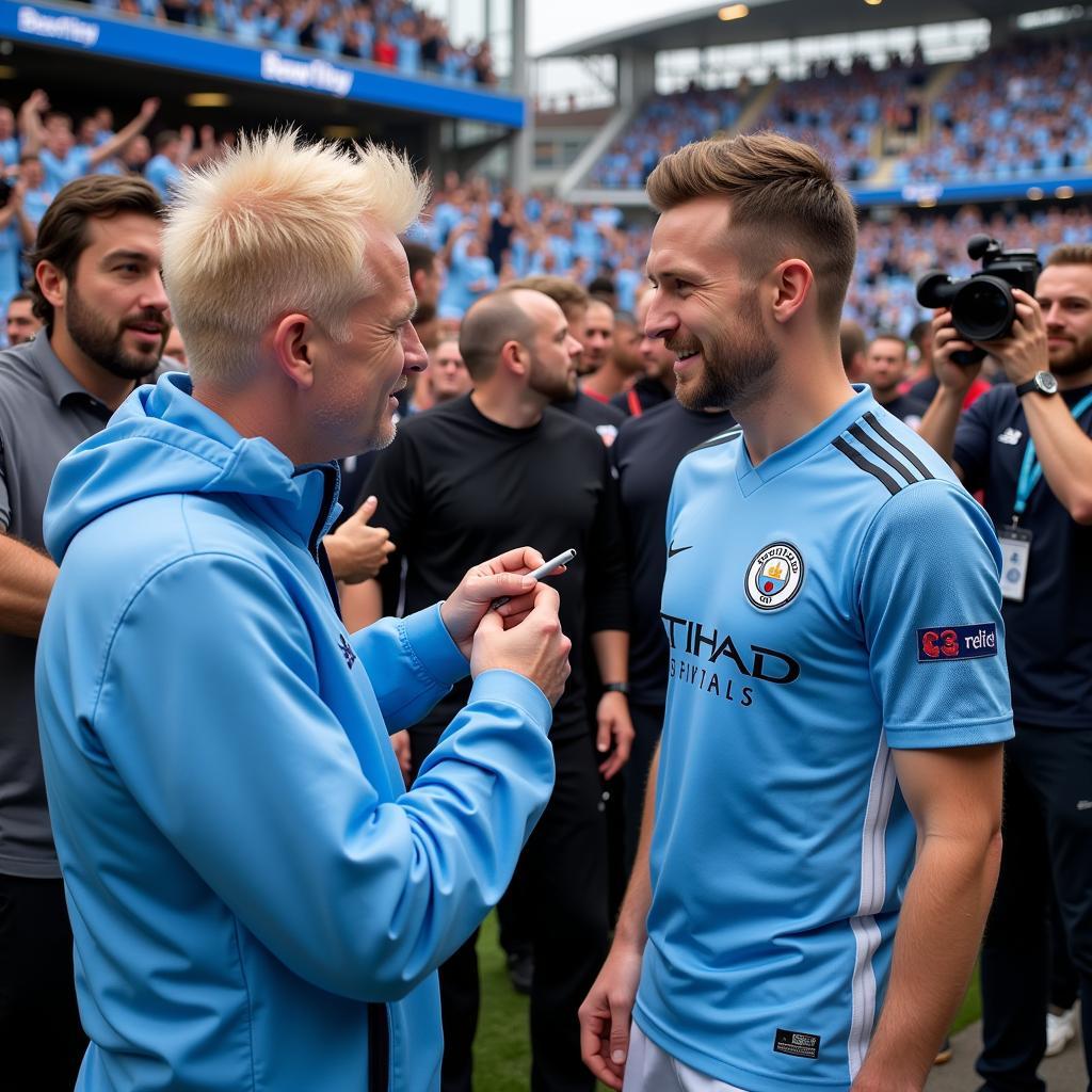 Haaland Interacting with Man City Fans