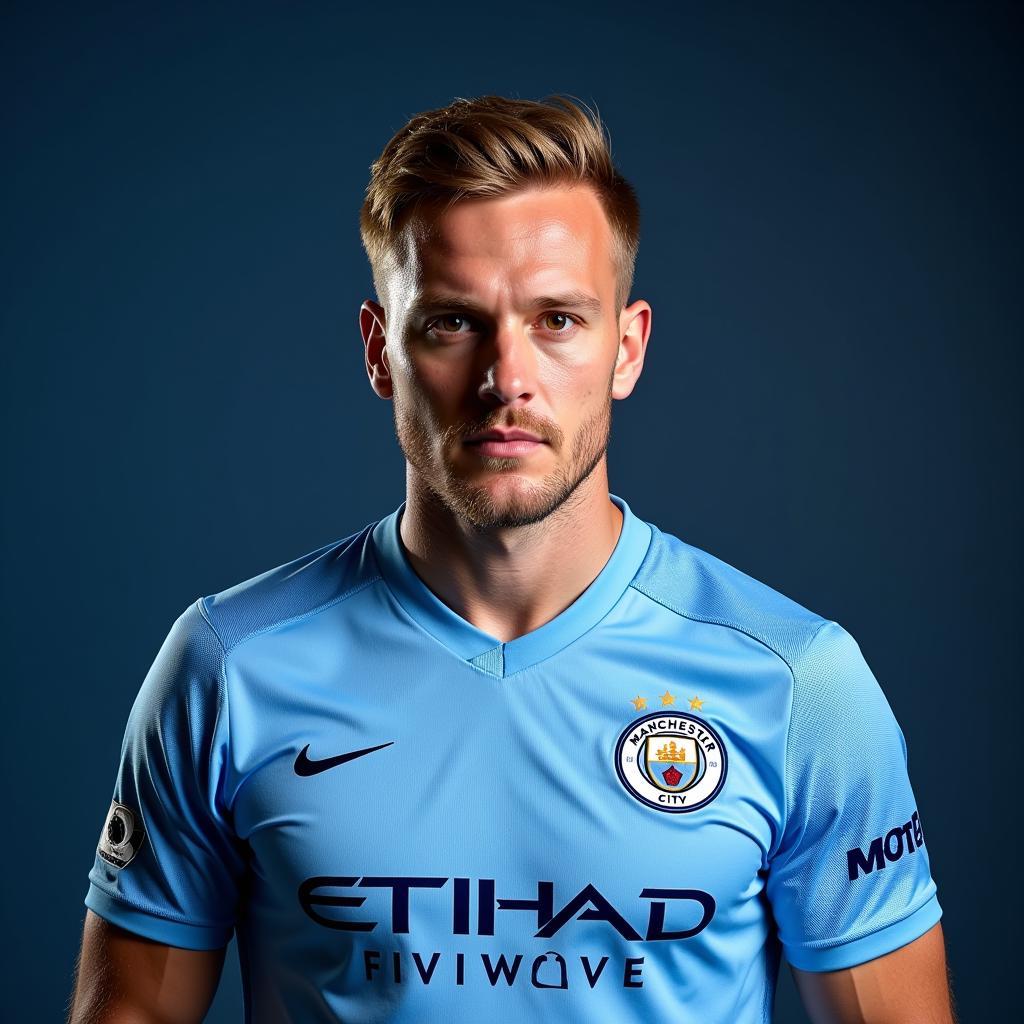 Haaland Portrait in Man City Kit