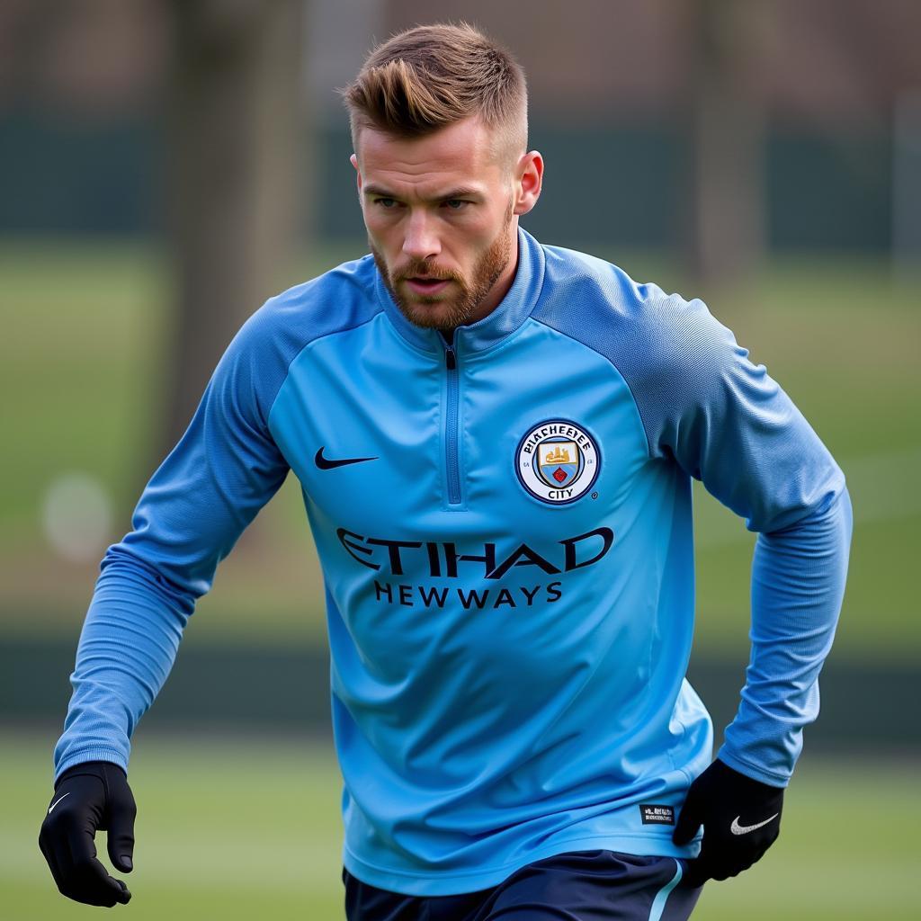 Haaland Training in his Man City Kit