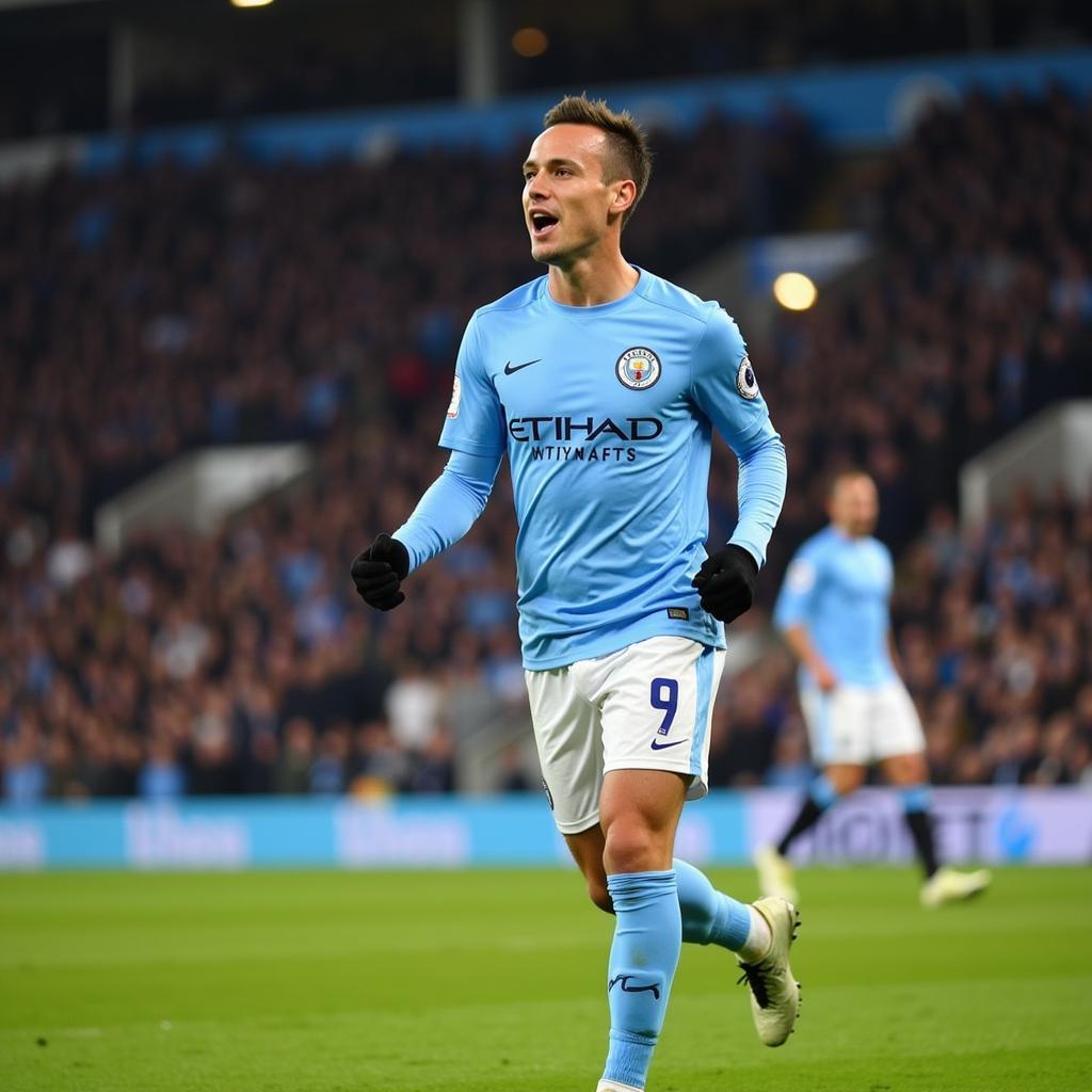 Erling Haaland scoring goals for Manchester City in the Premier League