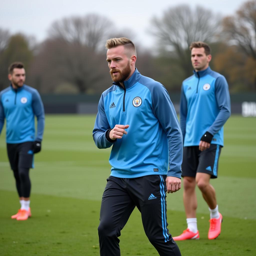 Haaland training with Manchester City