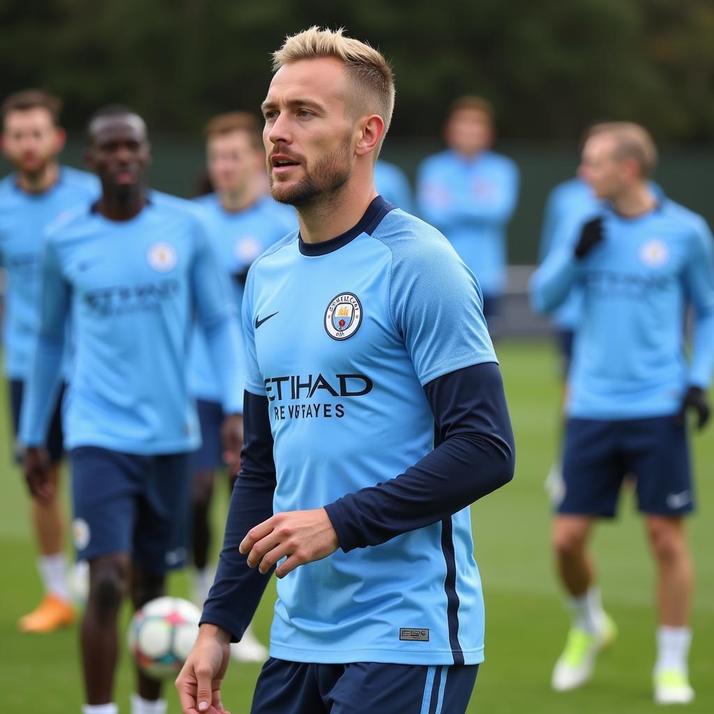 Erling Haaland training with Manchester City