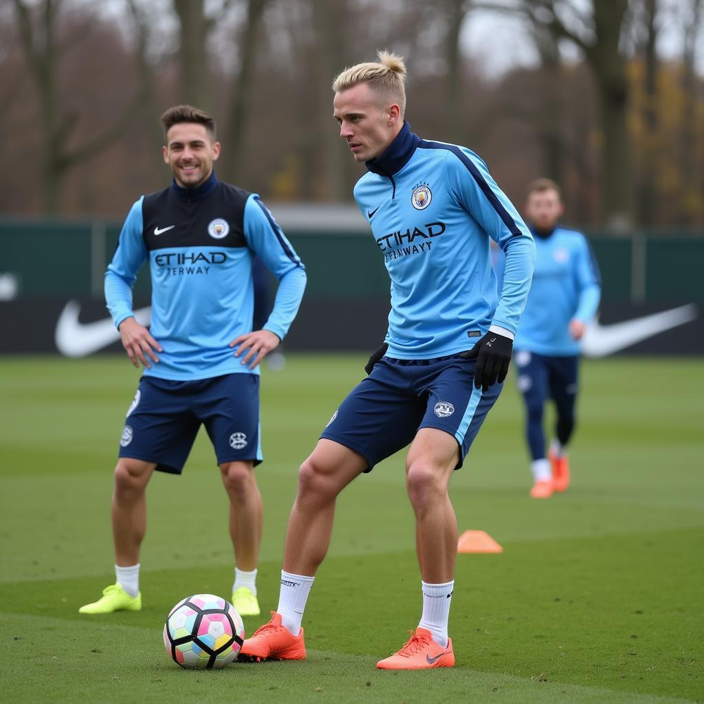 Erling Haaland training with Manchester City