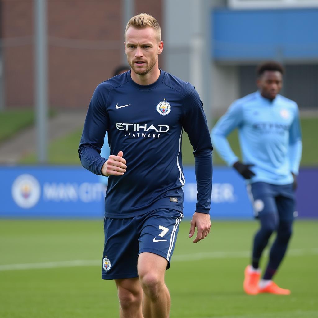 Haaland training with Man City