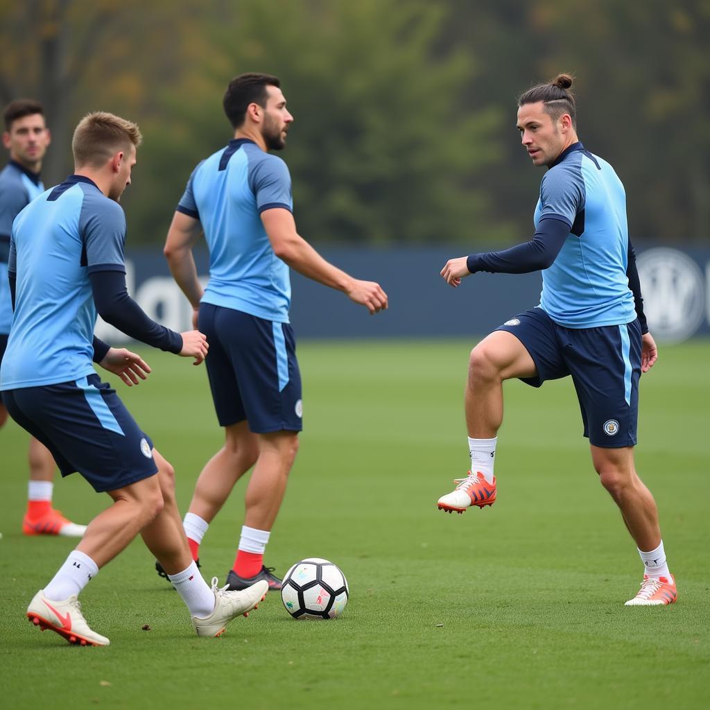 Haaland training with Man City