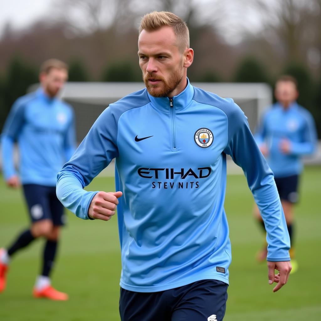 Haaland training with Man City