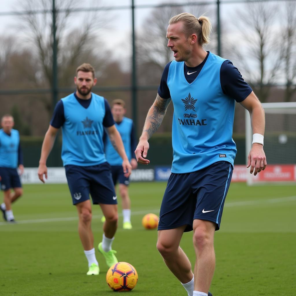 Haaland training with Man City