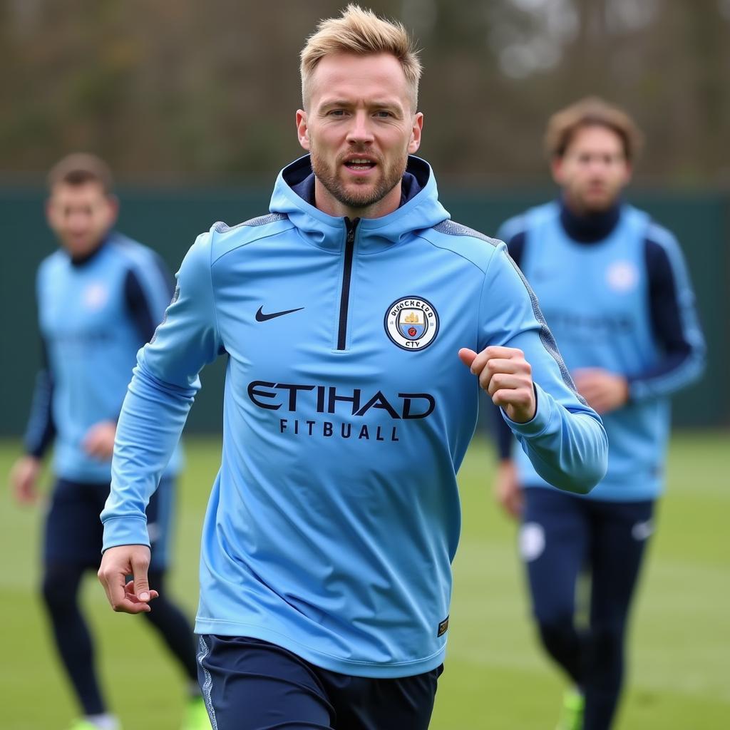 Erling Haaland training with Manchester City