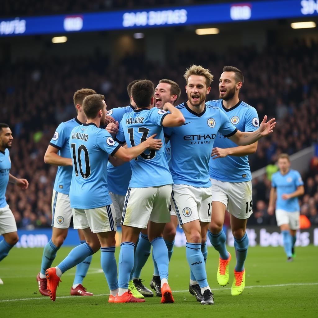 Haaland Celebrating a Goal for Manchester City