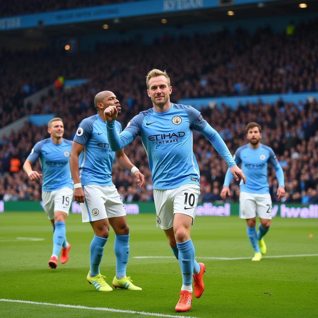 Haaland Celebrating a Goal for Manchester City