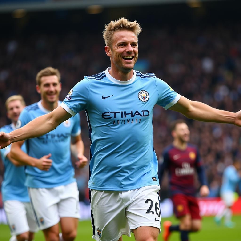 Haaland Celebrating a Goal for Manchester City