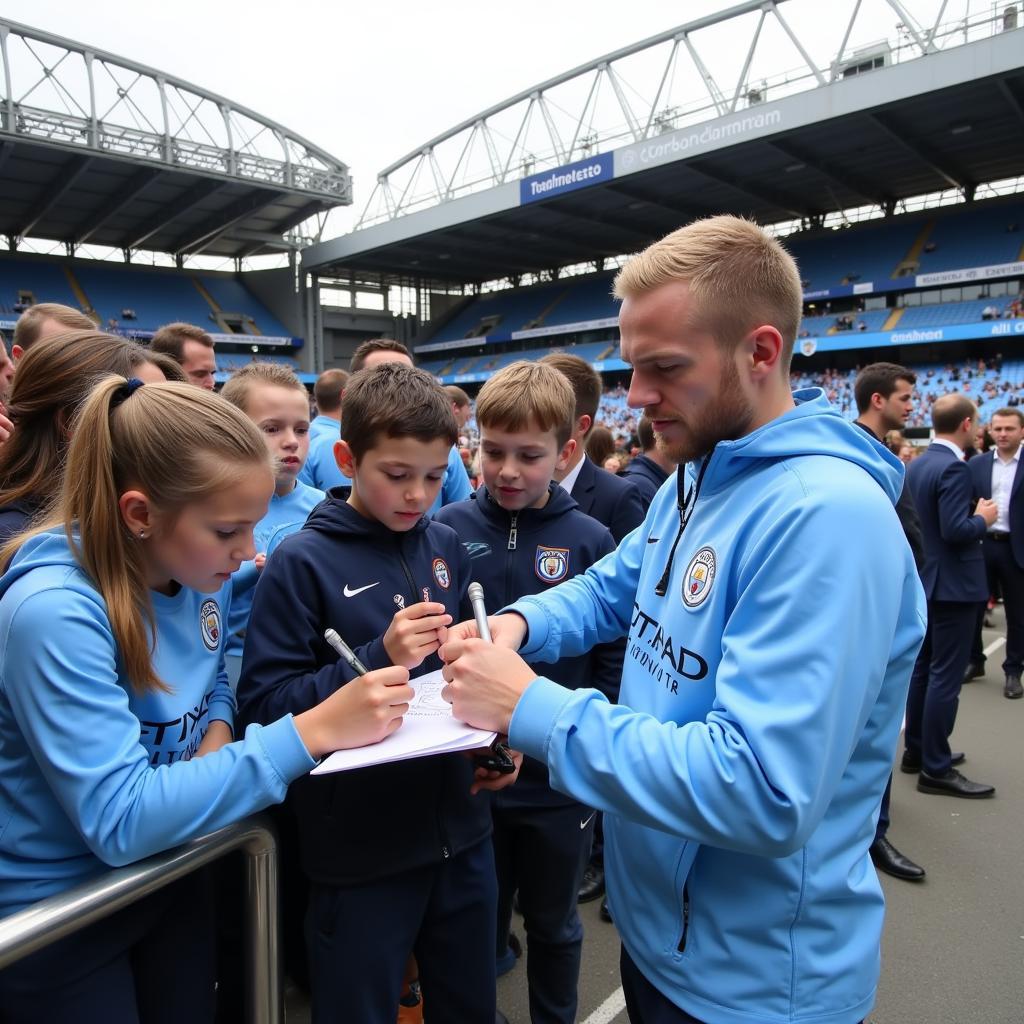 Haaland Interacts with Manchester City Fans