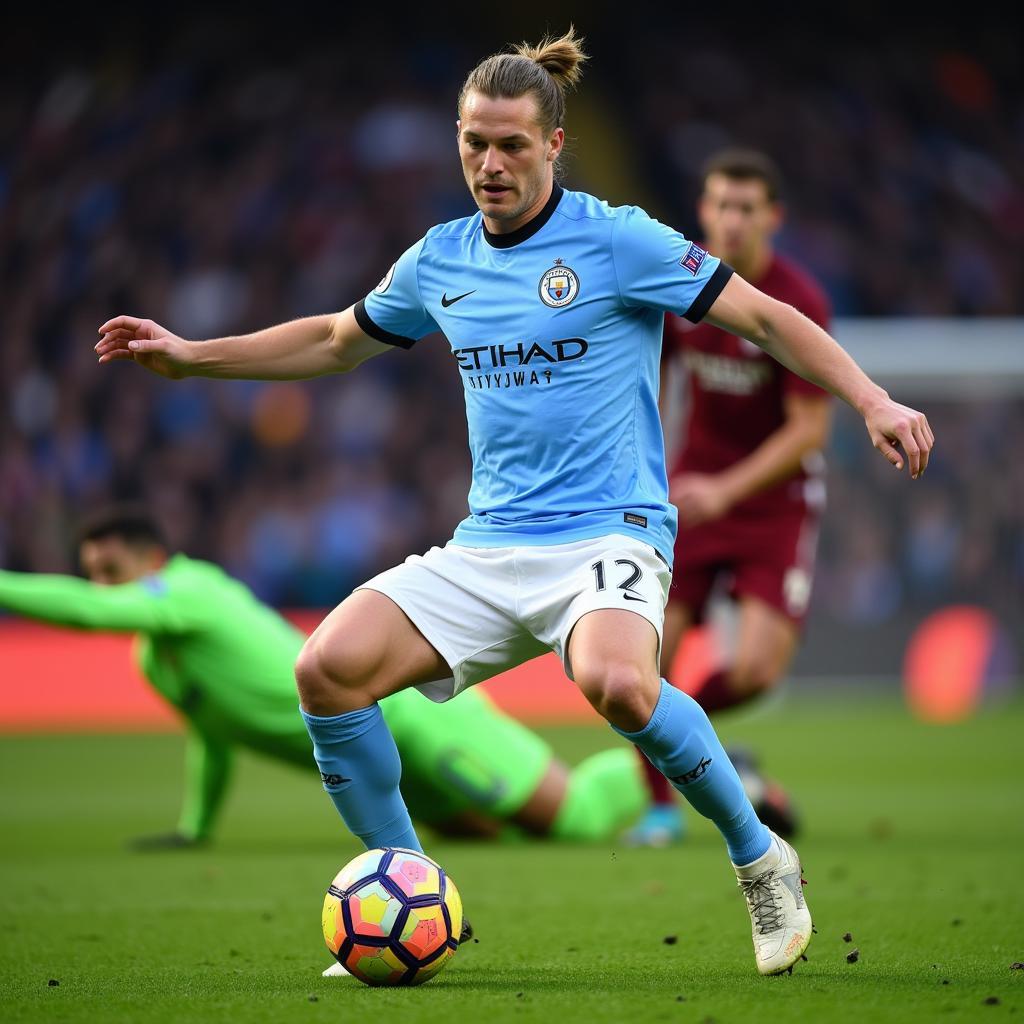 Erling Haaland scoring for Manchester City