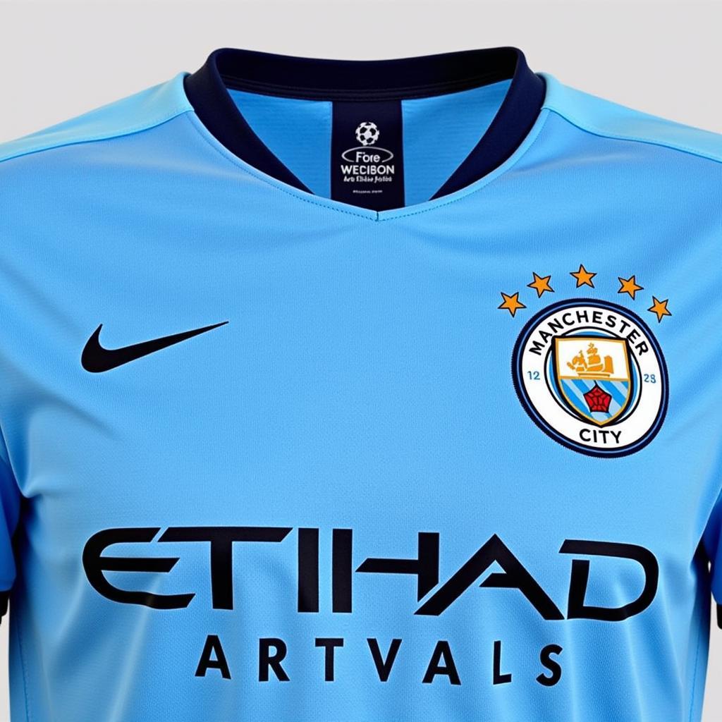 Close up of Haaland's Manchester City jersey