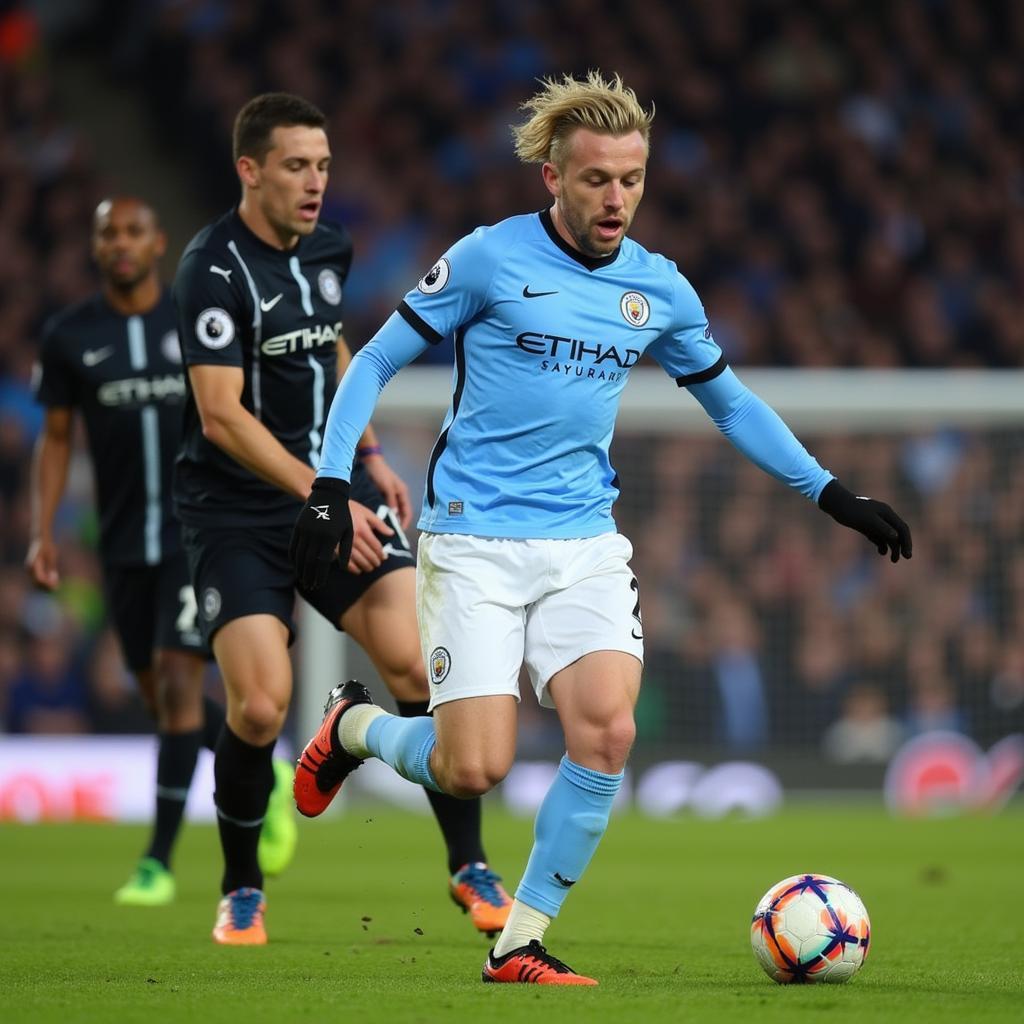 Erling Haaland in action for Manchester City in the Premier League