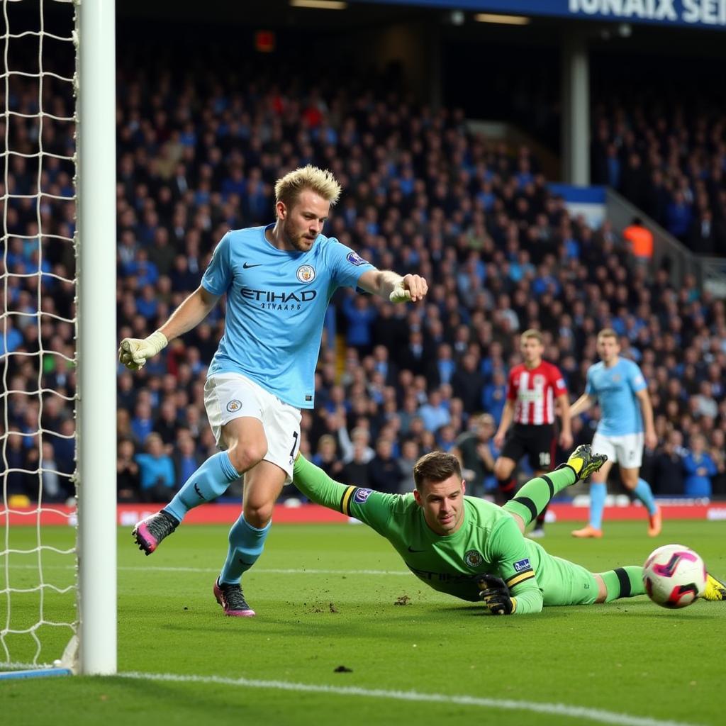 Haaland scores a Premier League goal for Manchester City