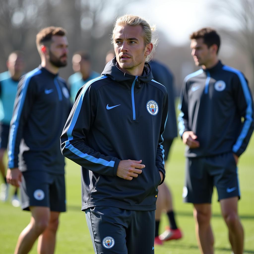 Haaland training with Manchester City