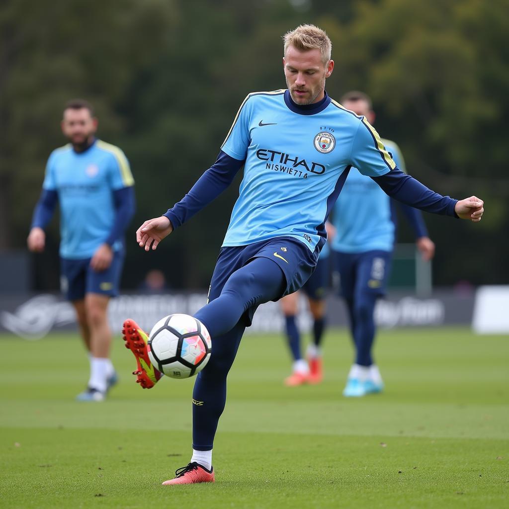 Erling Haaland training with Manchester City