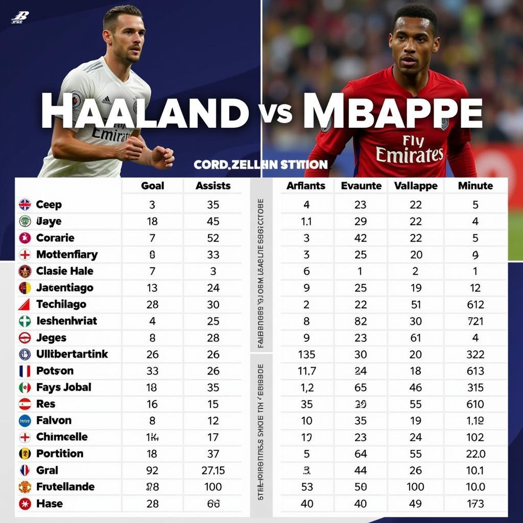 Haaland and Mbappe Champions League Stats