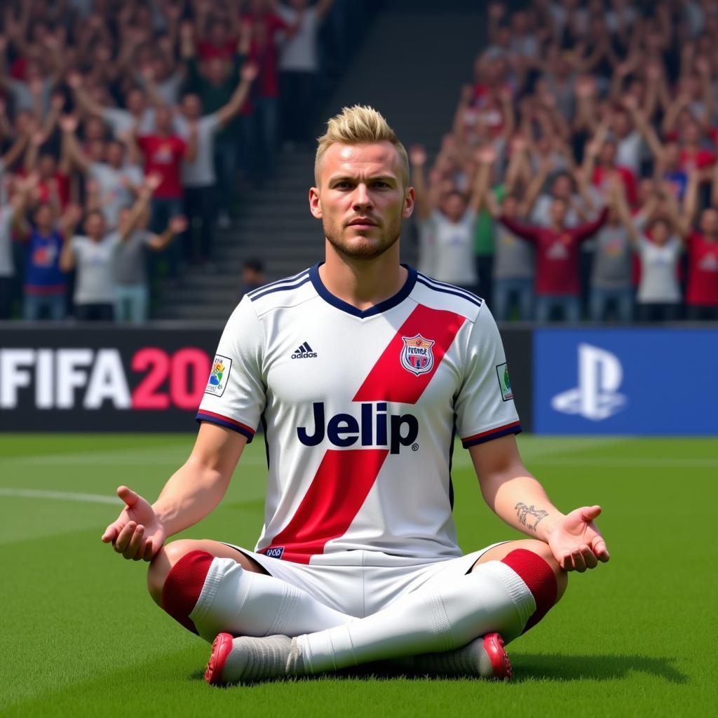 Erling Haaland Performing his Signature Meditation Celebration in FIFA 20