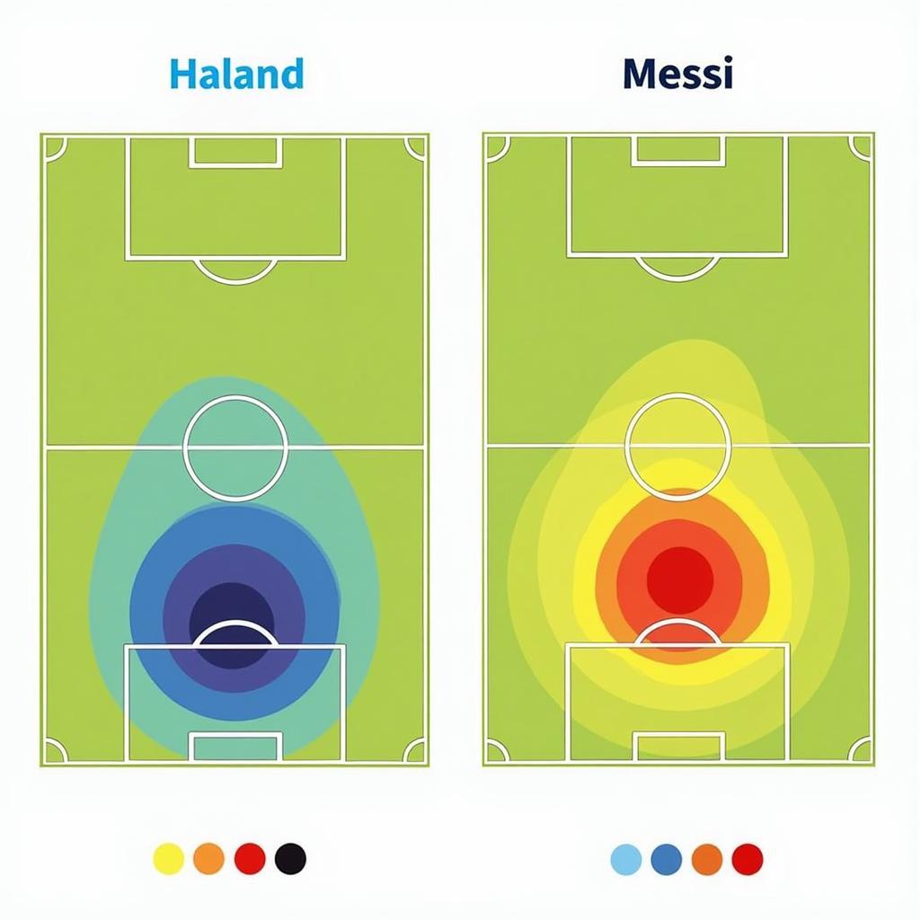 Haaland and Messi Influence Heatmap