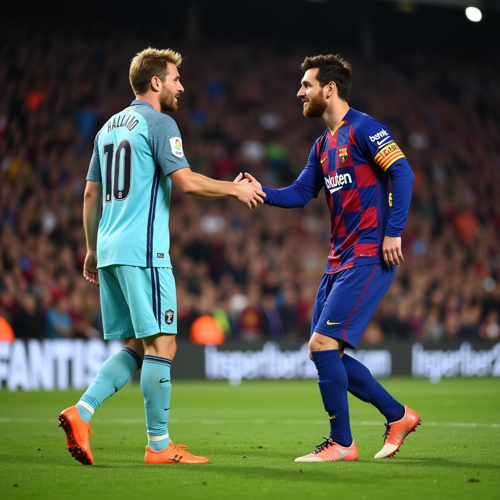 Haaland and Messi meet on the pitch