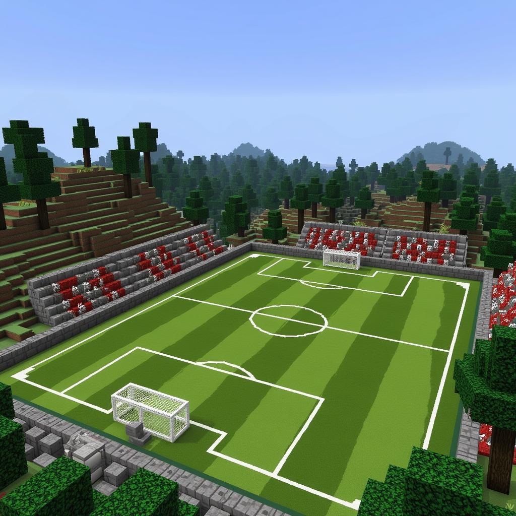 Haaland Building a Soccer Field in Minecraft