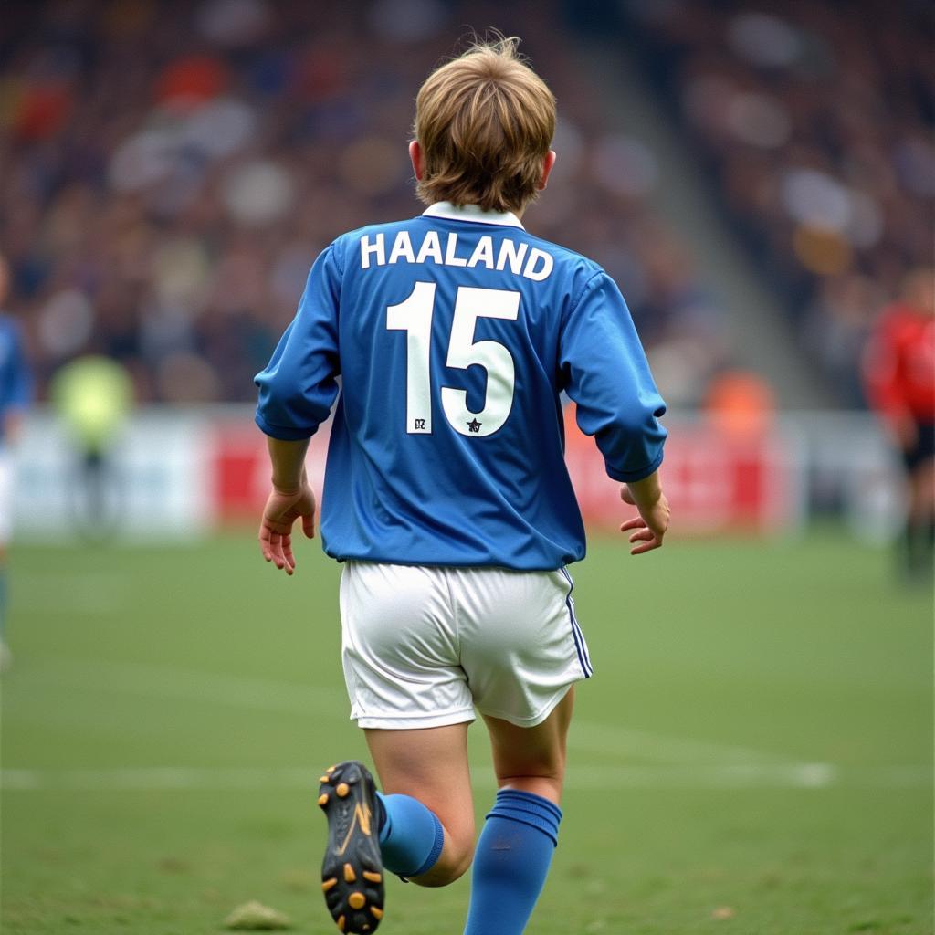 Erling Haaland wearing the number 15 jersey at Molde FK